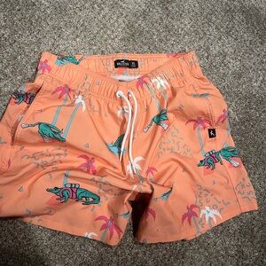 Hollister Coral Swim Shorts with Tropical Design